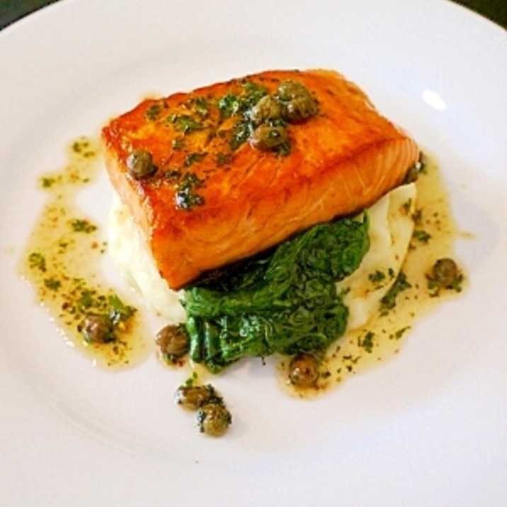 サーモンのソテー ケッパー風味のブールノワゼット レシピ 作り方 By Recette R 楽天レシピ